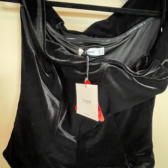 Extro&Vert "Savannah" off the Shoulder Pleated Mini Hem Dress sz XL NWT - Picture 5 of 6